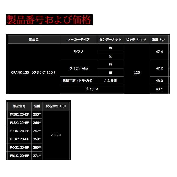 リブレ クランク 120 FLDK120-EF 左巻 ダイワ用 チタン／ゴールド 2684