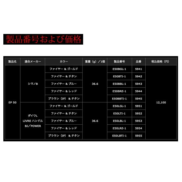 リブレ イーピー 50 E50BBTI-1 ノブ単体 1個 シマノB用 ブラウン(IP)／チタン 5945 （返品不可） （小型商品）