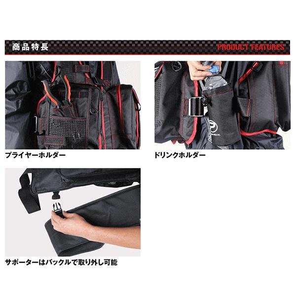 （17年4月新商品） PROX フローティングゲームベスト(サポーター付) PX399SPKR ブラック×レッド 大人用フリーサイズの画像