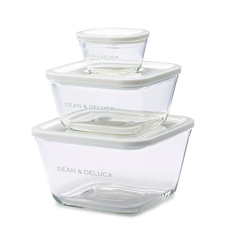 DEAN & DELUCA - 新品☆ディーン＆デルーカ ガラス密閉コンテナ S/M/L 3個セット DEAN & DELUCA DELUCA（ディーン&デルーカ）ガラス密閉コンテナ