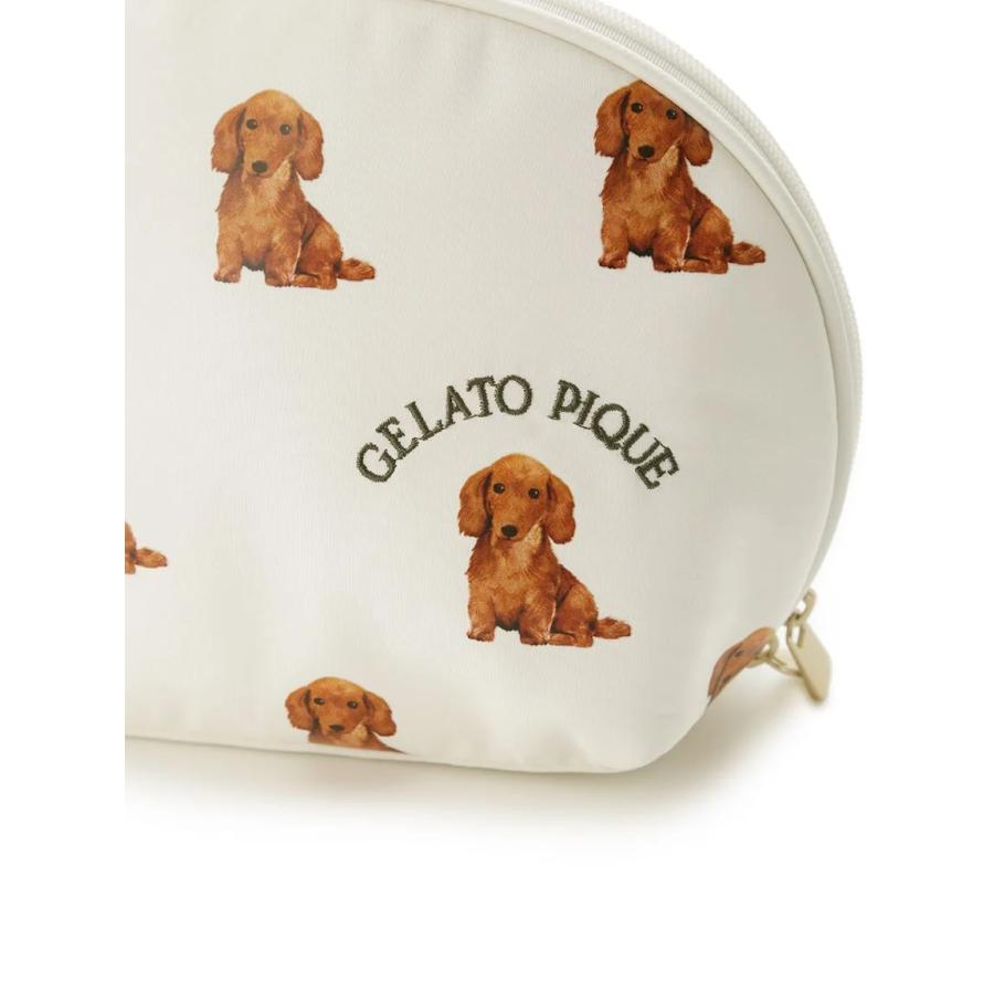 gelato pique ジェラートピケ DOG柄マチ付きポーチ トイプードル gelato pique ジェラートピケ DOG柄マチ付きポーチ トイプードル