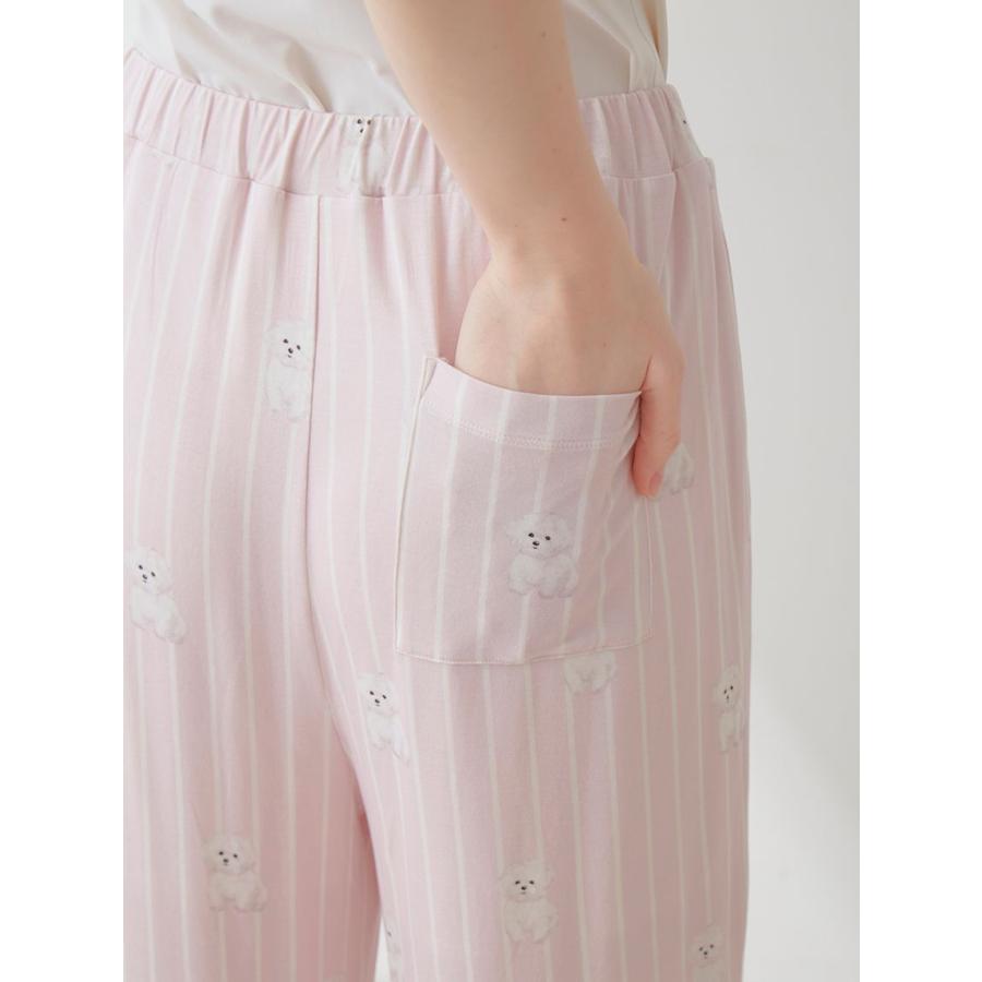 新品タグ付✨ジェラピケ　上下セット　バックプリント　Tシャツ　& ロングパンツ gelato pique ジェラートピケ ビションフリーゼ柄 Tシャツ