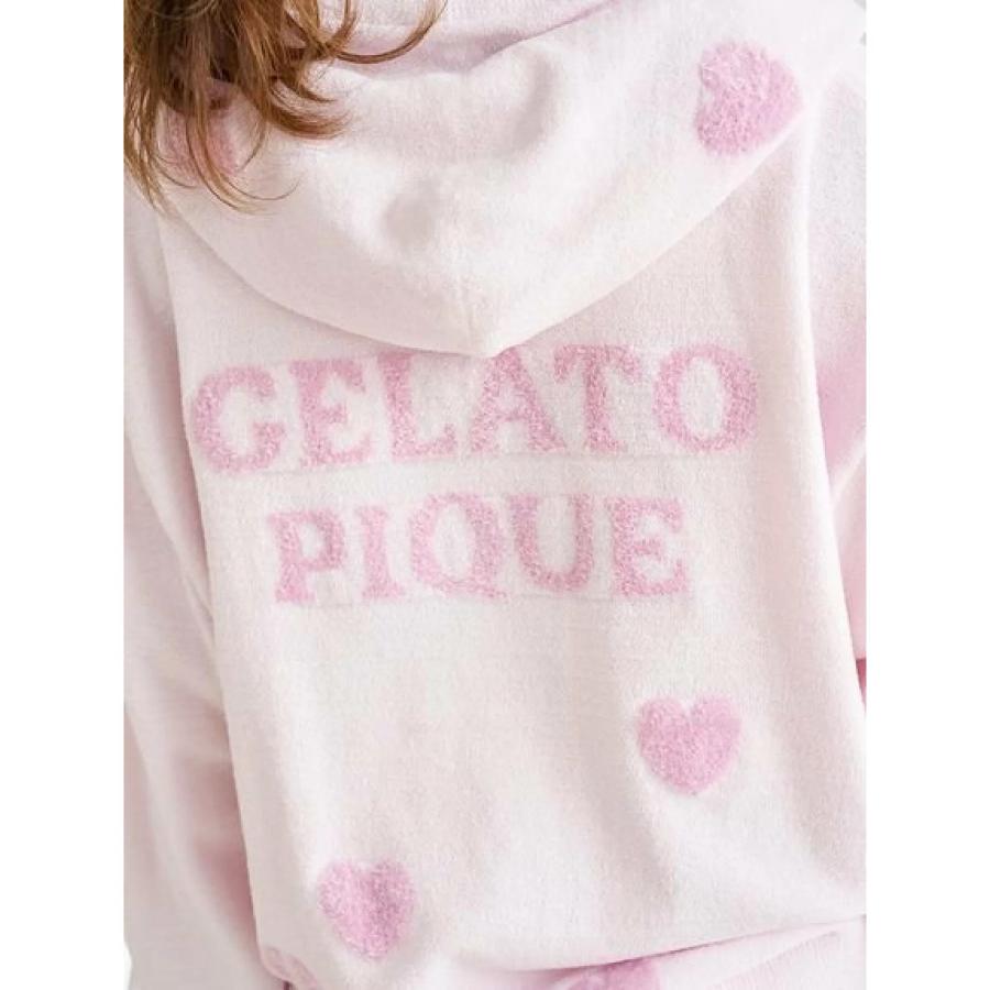 gelato pique（ジェラートピケ） ハートジャガード クロップドパーカー