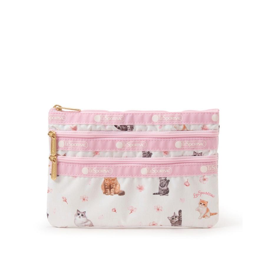 LeSportsac（レスポートサック） ポーチ 3ZIP COSMETIC サクラキャッツ