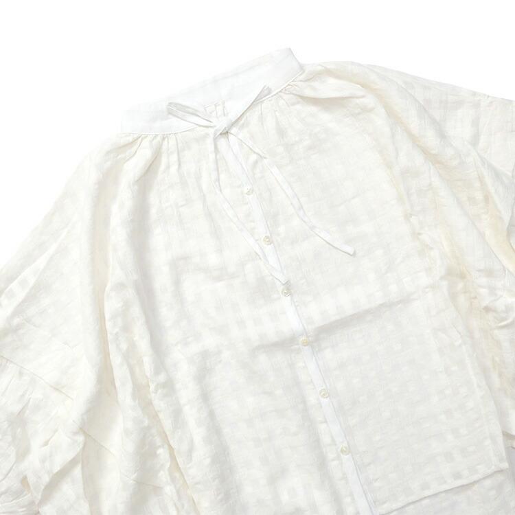 ヤラ YARRA 1623-248 シャドー チェック デザイン ブラウス (2026SS 春夏) 爆買の画像