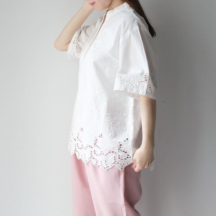 YARRA（ヤラ） YARRA INDIAスカラップ刺繍 ブラウス 1623-266 (2026SS