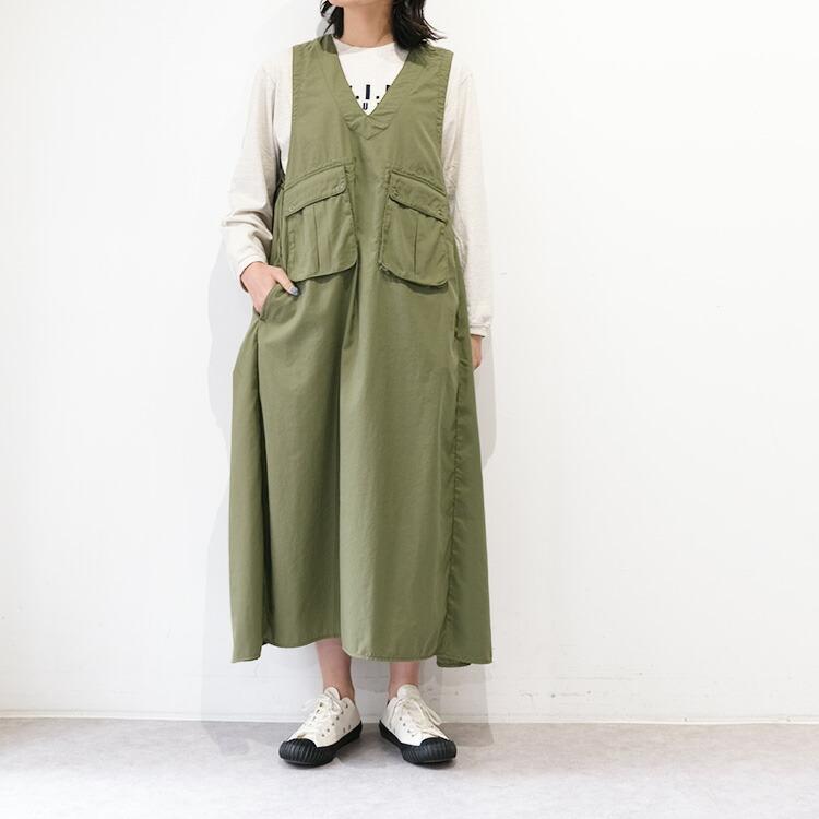 dmg スカート D.M.G ドミンゴ ミリタリーナイロンオックス BIGポケット ワンピース 17-480X ディーエムジー ジャンパースカート 