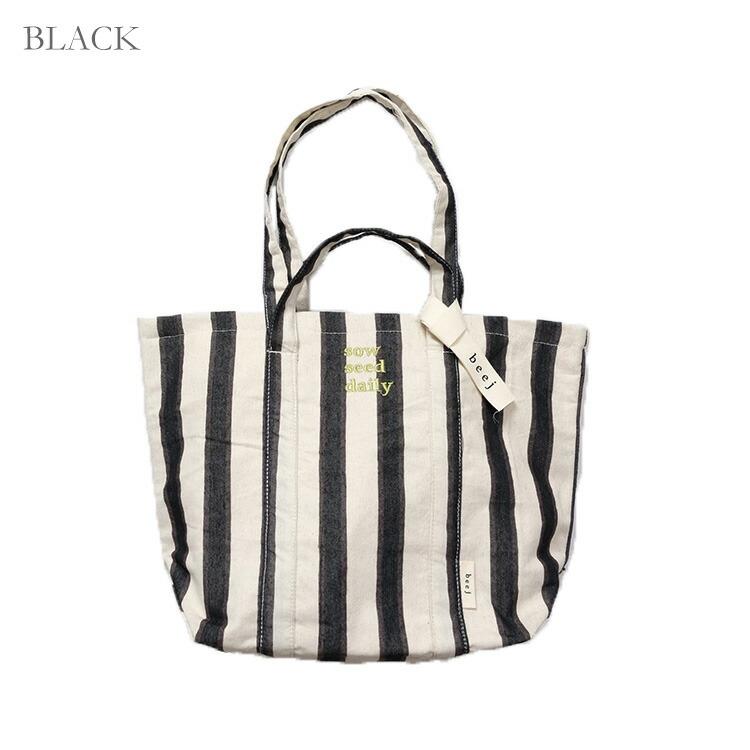 ビージ beej 26SS-PWMI-IT-013 stripe fabric tote bag ストライプ
