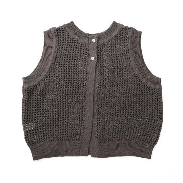 【MidiUmi】メッシュ　ニットベスト　カーディガン　グレー MidiUmi メッシュニットベスト （ベスト）｜MidiUmi