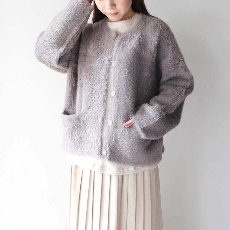Blumarine ブルマリン　ミンクファー長袖カーディガン　グレー Blumarine ブルマリン ミンクファー長袖カーディガン グレー Grey Wool