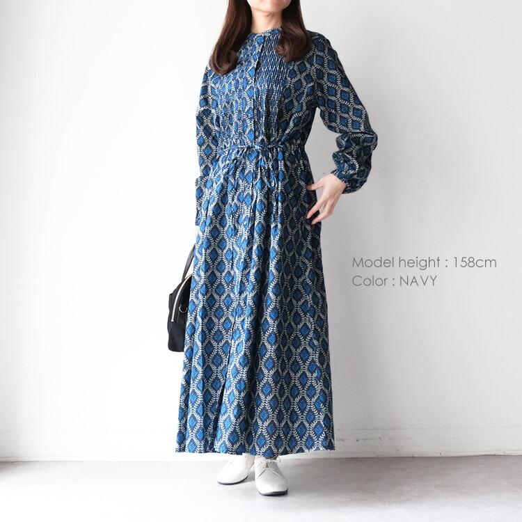 ソソット sosotto ツタ柄細ピンタックウエストドロストワンピース 42572218 (2026SS 春夏) 爆買の画像