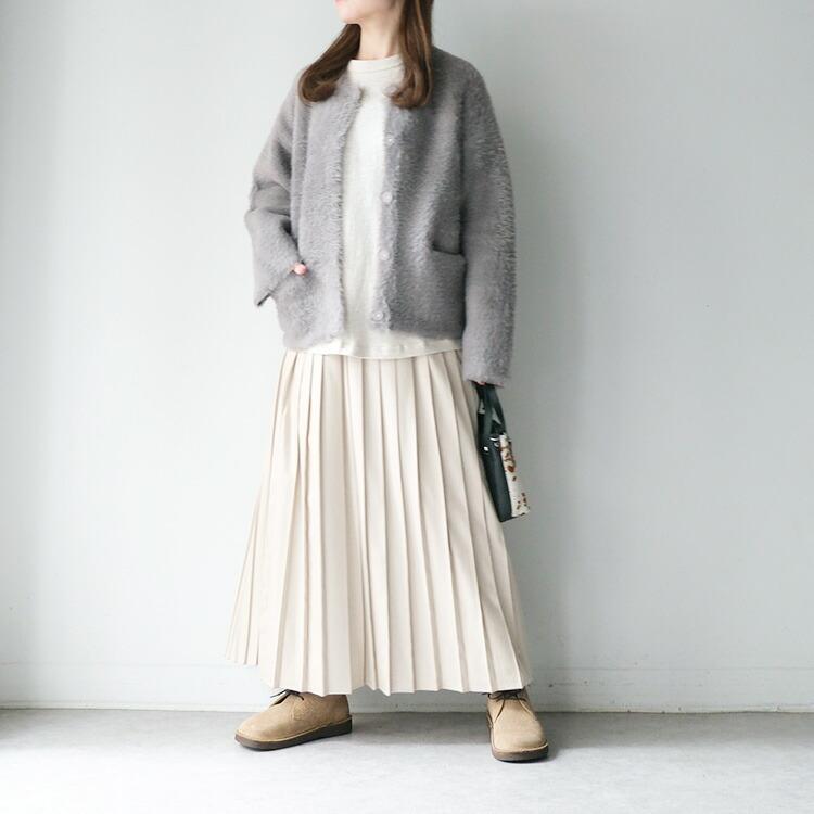 sosotto（ソソット） (30%OFF SALE) レザー 調 切替 プリーツ スカート 