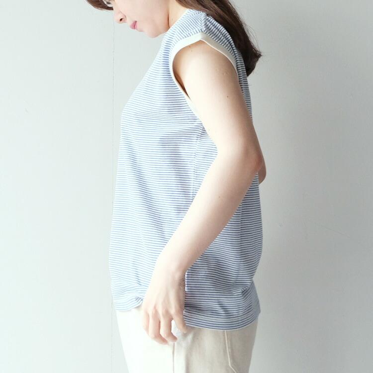 Healthknit / ヘルスニット【2024SS 春夏】ナローボーダー ジャージースリーブレス 51016｜chouquette｜05