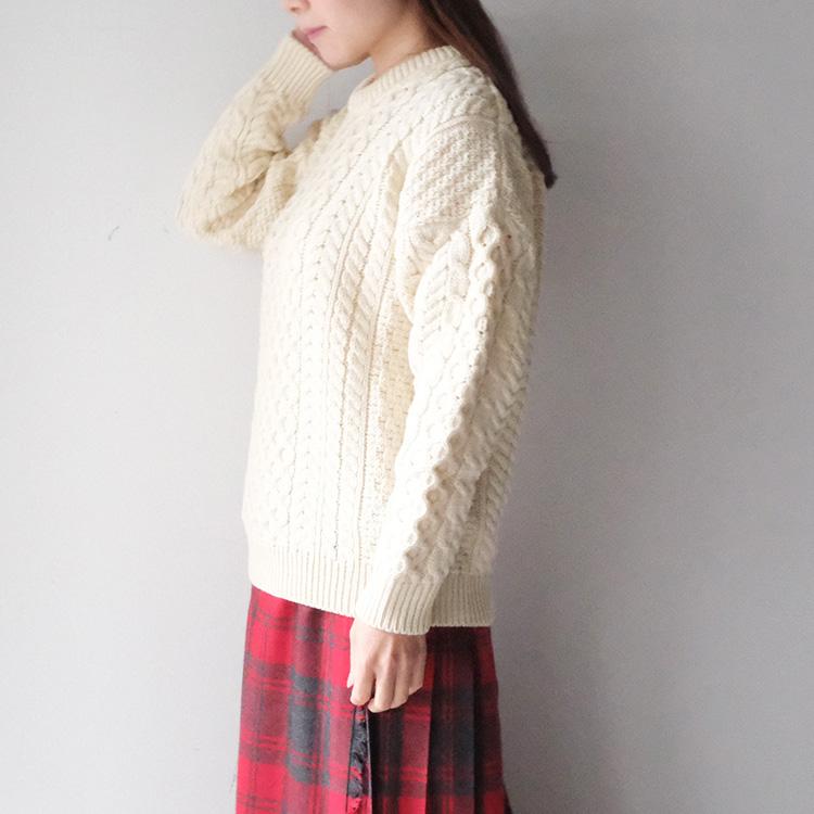 新品未使用 aran woollen mills アランニット ケーブルニットS ARAN WOOLLEN MILLS アラン ウーレンミルズ ウールニット ユニセックス