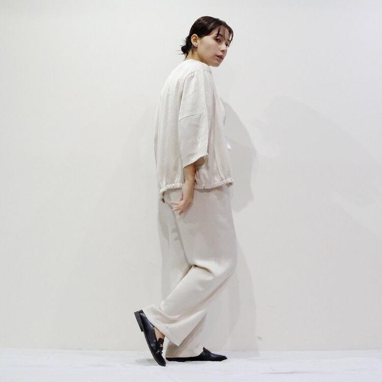 denicher（デニシェ） クラッシュサテン イージーストレートパンツ