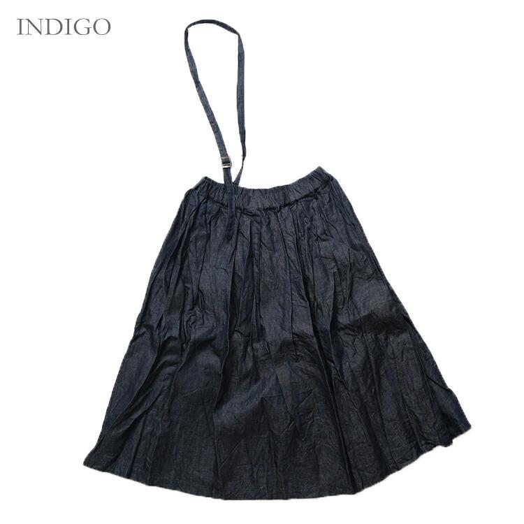 g グラム コットンリネンライトデニムワンショルダースカート g