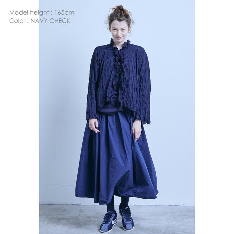 グラム (30%OFF SALE) (g) チェック フリル トリムブラウス g-654