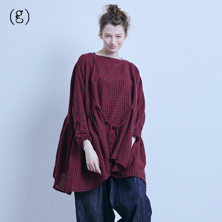 グラム (30%OFF SALE) (g) ウールガーゼ チェック ギャザーリボン