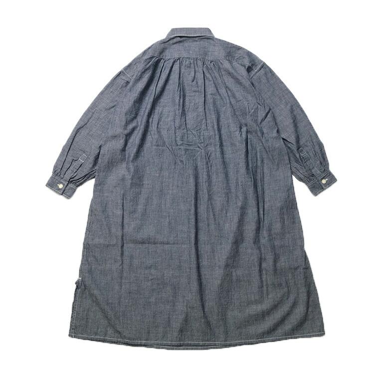 ARMEN（アーメン） ARMEN NAVY (INDIGO) CHAMBRAY WORK GATHERED DRESS