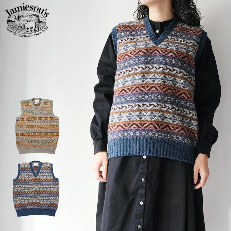 Jamieson's ジャミーソンズ All over fair isle slip over MK176V フェアアイル Vネックベスト :  mk176v : Chouquette Yahoo!ショップ - 通販 - Yahoo!ショッピング