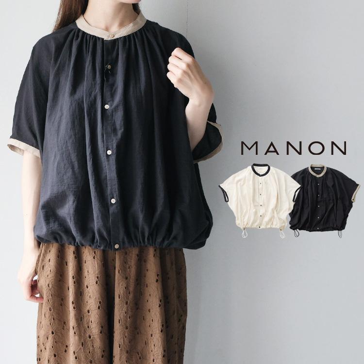 マノン MANON フレンチスリーブ スピンドル クレリック アミカルシャツ