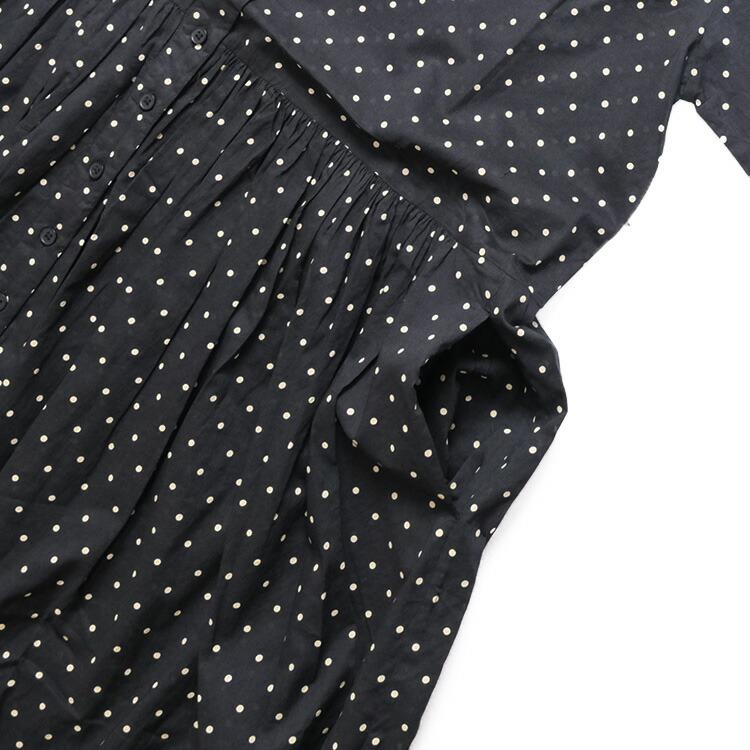 SOIL（ソイル） コットンボイル ドットプリント バンドカラー ドレス