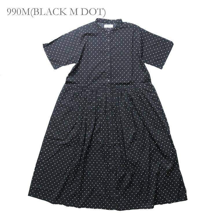 SOIL（ソイル） コットンボイル ドットプリント バンドカラー ドレス