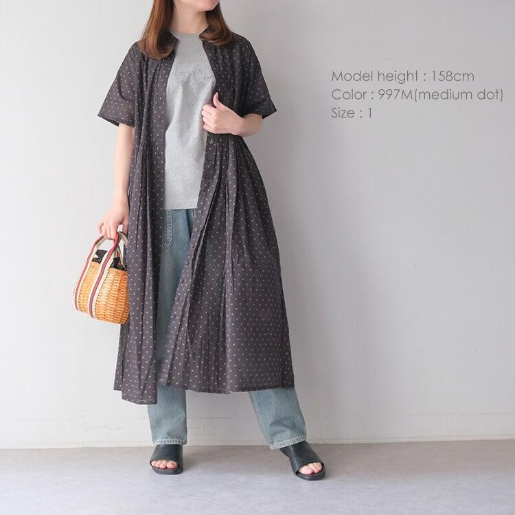 SOIL ソイル コットンボイル ドットプリント バンドカラー ドレス NSL22013 COTTON VOILE DOT PRINT BANDED COLLAR DRESS 【2024SS 春夏】｜chouquette｜02