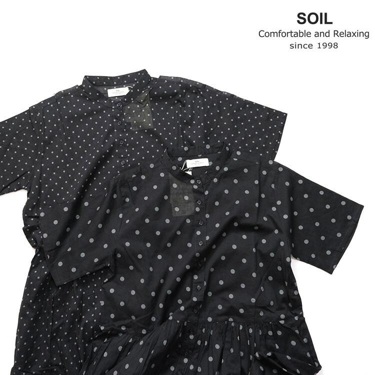 SOIL ソイル コットンボイル ドットプリント バンドカラー ドレス NSL22013 COTTON VOILE DOT PRINT BANDED COLLAR DRESS 【2024SS 春夏】｜chouquette｜06