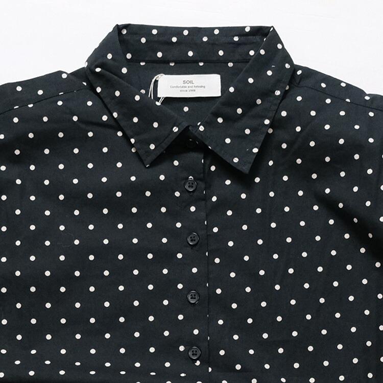 SOIL ソイル 40'S POPLIN DOT PRINT REGULAR COLLAR DRESS NSL22533 ポプリン ドット