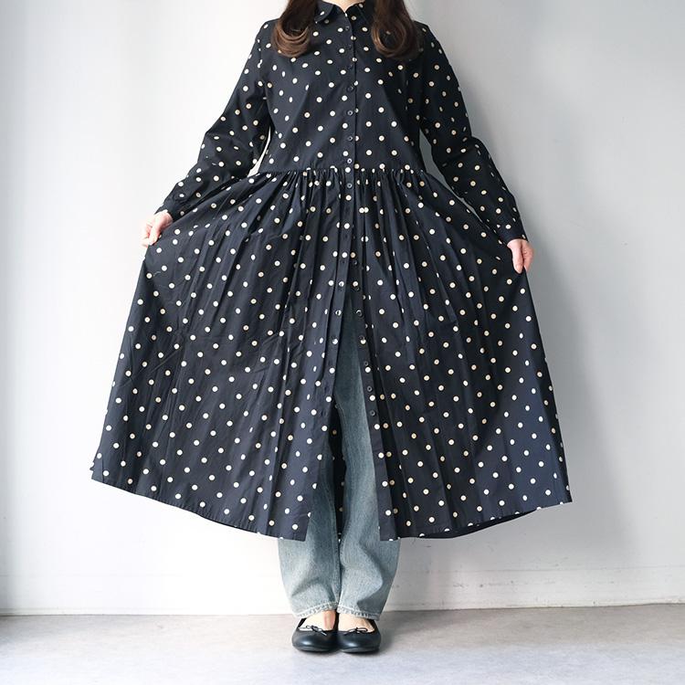 SOIL（ソイル） SOIL NSL22533 40'S POPLIN DOT PRINT REGULAR COLLAR