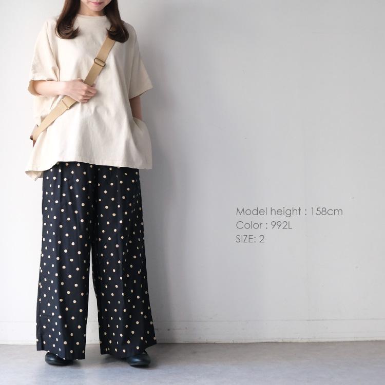 SOIL（ソイル） 40'S POPLIN DOT PRINT WIDE EASY PANTS NSL22536