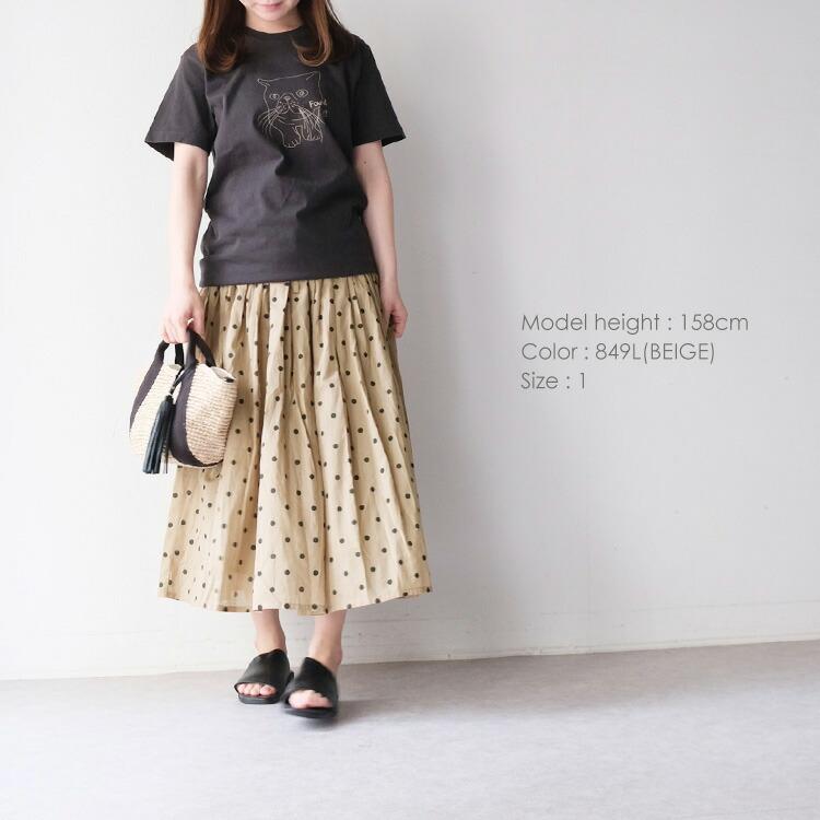 SOIL ソイル コットンボイル ドットプリント ギャザースカート NSL24016 COTTON VOILE DOT PRINT GATHERED SKIRT 【2024SS 春夏】｜chouquette｜02