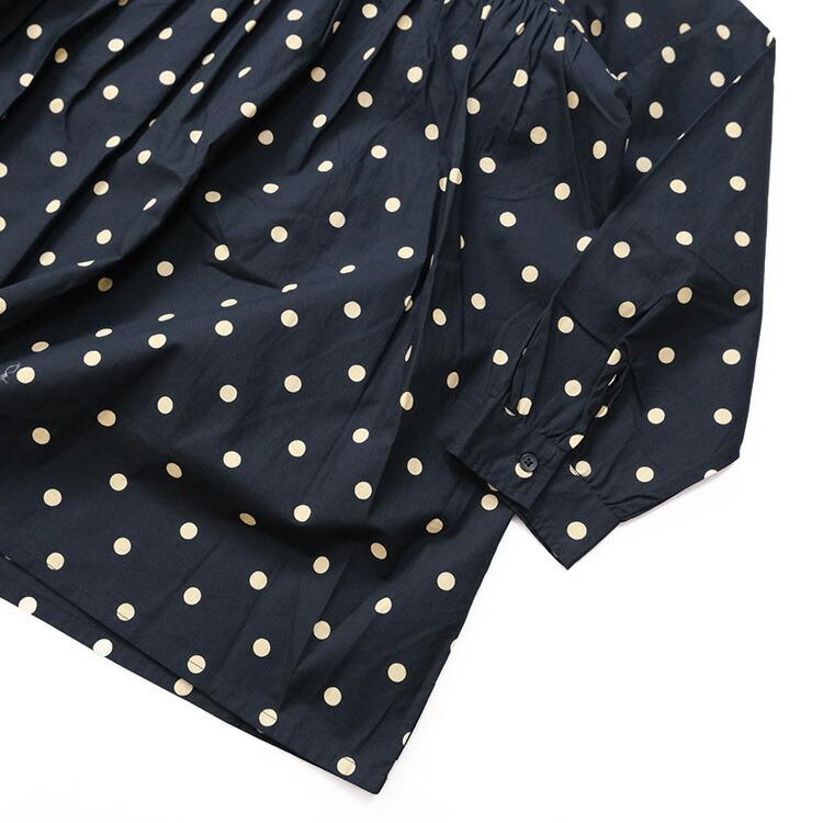 ソイル SOIL NSL24512 ポプリン ドット プリント フリルカラーシャツ 40'S POPLIN DOT PRINT BACK OPENING FRILL COLLAR SHIRT 2024AW 秋冬 爆買 SOIL(ファッション) ソイル SOIL NSL24512 ポプリン ドット