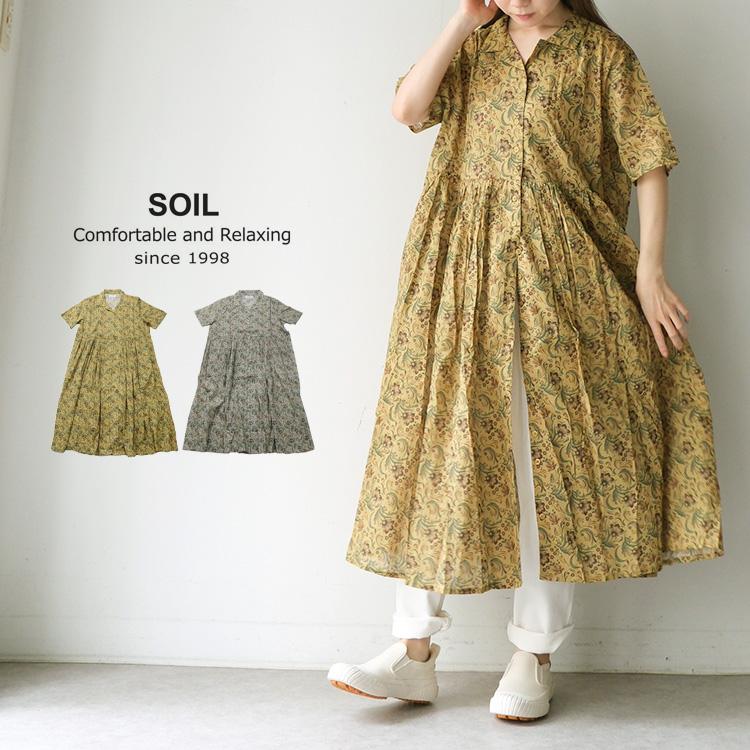 SOIL（ソイル） SOIL 80s VOILE PAISLEY FLOWER PRINT OPEN COLLAR 
