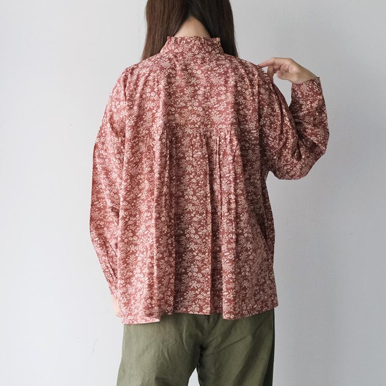 SOIL（ソイル） SOIL NSL25571 COTTON SLUB FLOWER PRINT FRILL COLLAR