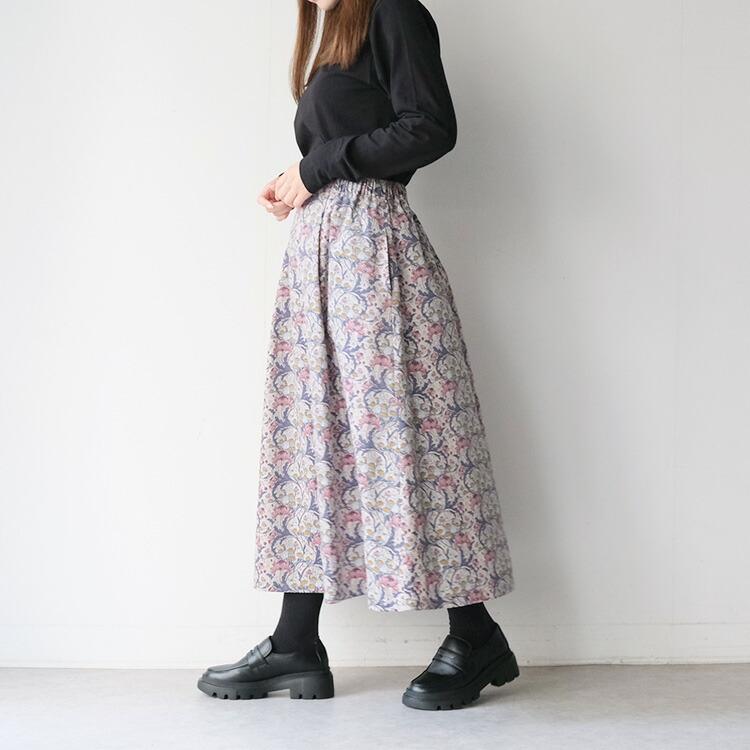 ミー新品タグ付きゴートゥーハリウッドコーデュロイ花柄ロングスカート01 GRAMICCI グラミチ コーデュロイ テールカット スカート