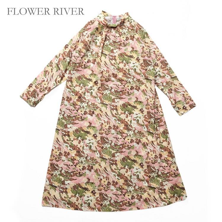 お値下げ　J. Sloane 花柄長袖ロングワンピース　リバティ　美品 J.Sloane（ジェイスローアン） リバティ ロールカラー ワンピース