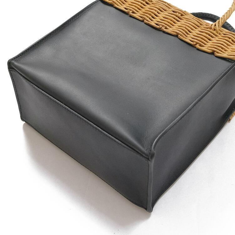 タイドウェイ TIDEWAY ARAROG×LEATHER HANDLE SQUARE TOTE レザー×かご