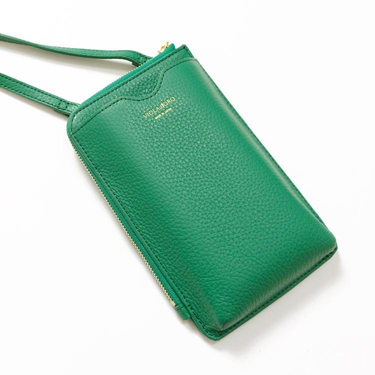 【10％オフクーポン配布中】ヴィオラドーロ VIOLA dORO ADRIA シュリンク型押しレザー スマートフォンポシェット v-1345 スマホポシェット スマホショルダー お財布バッグ VIOLAd'ORO（ヴィオラドーロ） ADRIA シュリンク型押しレザー