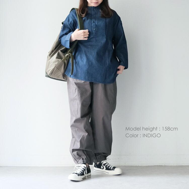 (20%OFF SALE) ヴァンブラン vent blanc (2025SS 春夏) 5.5oz デニム ピンタックシャツブラウス VB251452