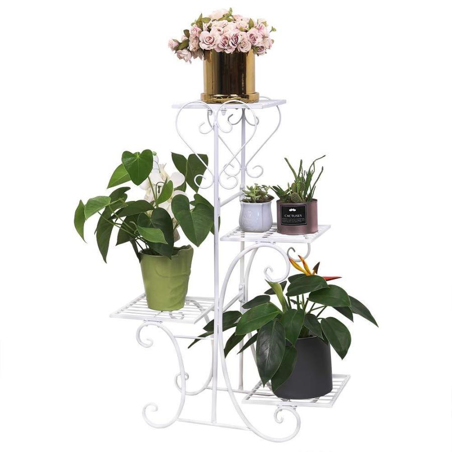 フラワースタンド フラワーラック アイアン 花台 鉢植え 観葉植物棚 園芸ラック 3段 4段 屋外 室内 おしゃれ ハート ホワイト B07qnwtqxt 超ワイズショップ 通販 Yahoo ショッピング