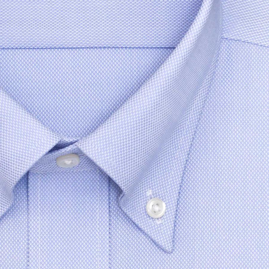 ワイシャツ Yシャツ メンズ 長袖 | CHOYA SHIRT FACTORY | ブルー変形オックスフォード ボタンダウンシャツ 2109ft 2202ft PP0302