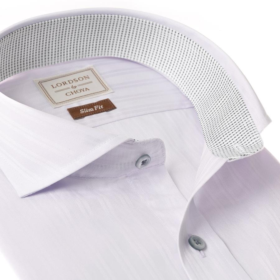 LORDSON by CHOYA Slim Fit 長袖 ワイシャツ メンズ カッタウェイ