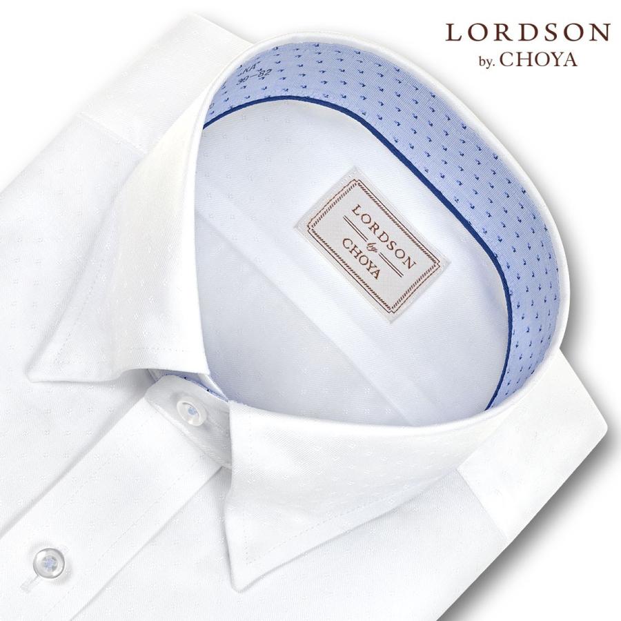 ワイシャツ Yシャツ メンズ 長袖 | LORDSON by CHOYA | 形態安定加工 ホワイト 白ドビー スナップダウンシャツ 就活 冠婚葬祭|choyashirts|02