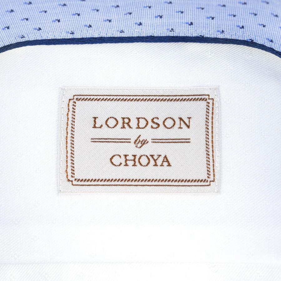 ワイシャツ Yシャツ メンズ 長袖 | LORDSON by CHOYA | 形態安定加工 ホワイト 白ドビー スナップダウンシャツ 就活 冠婚葬祭|choyashirts|06