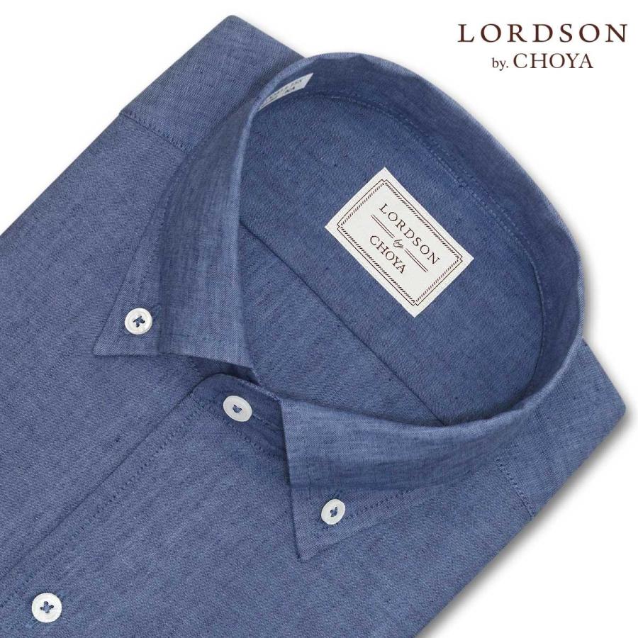 ワイシャツ Yシャツ メンズ 長袖 | LORDSON by CHOYA | 形態安定加工 ネイビー無地 イタリアンボタンダウンシャツ｜choyashirts｜02