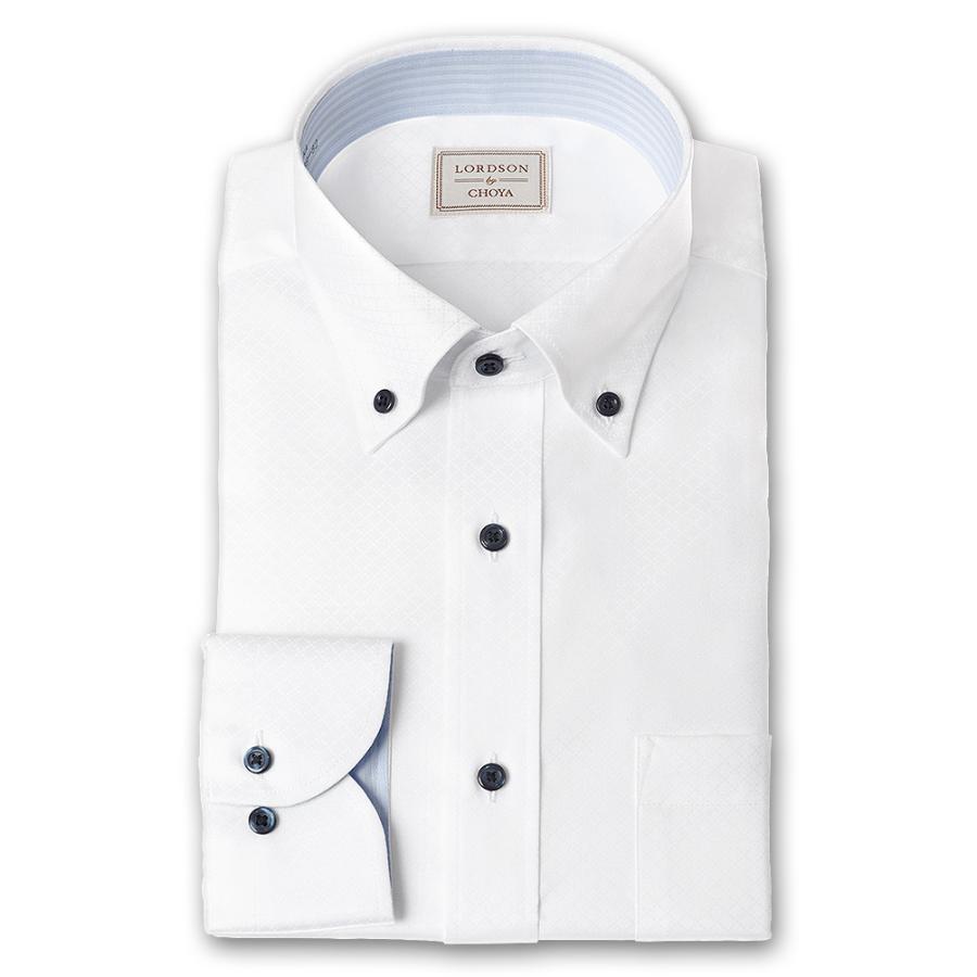 LORDSON by CHOYA 長袖 ワイシャツ メンズ 春夏秋冬 形態安定加工 白ドビー ダイヤ【COD913-200】 LORDSON by CHOYA 長袖 ワイシャツ メンズ 春夏秋冬 形態安定加工 白