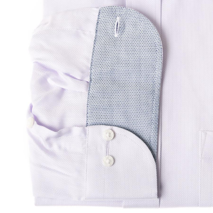 LORDSON by CHOYA 長袖 ワイシャツ メンズ 春夏秋冬 形態安定加工 パープル ヘリン【COD917-260】 LORDSON by CHOYA 長袖 ワイシャツ メンズ 春夏秋冬 形態安定加工