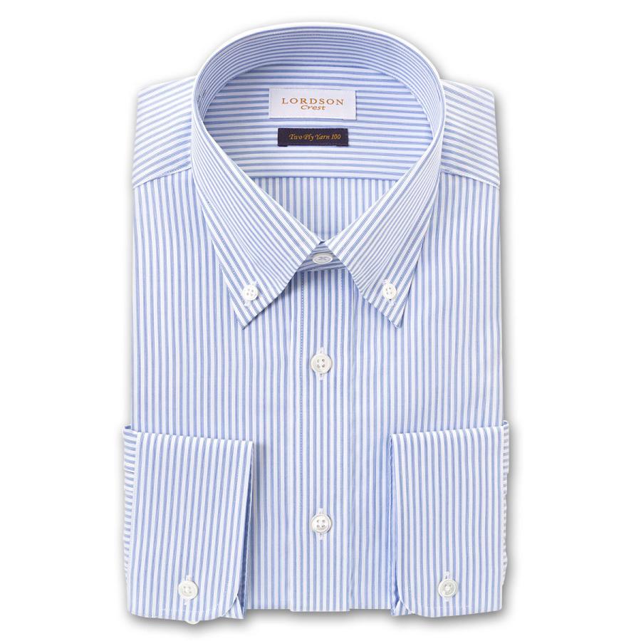 LORDSON Crest 長袖 ワイシャツ メンズ 形態安定加工 スリムフィット 